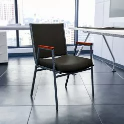 Flash Furniture HERCULES 4/Pack 3'' Thick Padded Stack Chairs W/Arms (4XU60154BK)