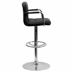 Flash Furniture Contemporary Vinyl Adjustable Height Barstool With Back, Black (CH102029BK) -Office Chairs Sale sp137096564 s7