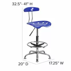 Flash Furniture Vibrant Drafting Stools With Tractor Seat (LF215NTCLBLUE) -Office Chairs Sale sp137098313 s7