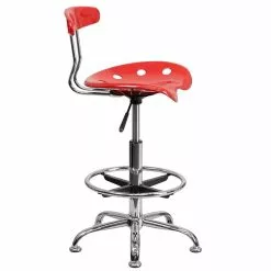 Flash Furniture Vibrant Drafting Stools With Tractor Seat (LF215CHYTOMATO) -Office Chairs Sale sp137098345 s7