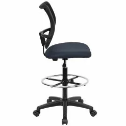 Flash Furniture Mid-Back Mesh Drafting Stools With Fabric Seat (WLA277NVYD) -Office Chairs Sale sp137098419 s7