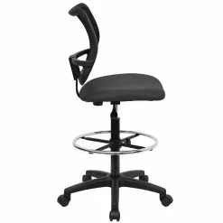 Flash Furniture Mid-Back Mesh Drafting Stools With Fabric Seat (WLA277GYD) -Office Chairs Sale sp137098480 s7