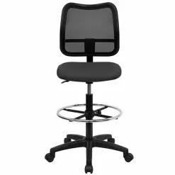 Flash Furniture Mid-Back Mesh Drafting Stools With Fabric Seat (WLA277GYD) -Office Chairs Sale sp137098481 s7