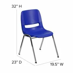 Flash Furniture Hercules Series Molded Plastic Shell Stackable Chair With Chrome Frame, Navy -Office Chairs Sale sp137199104 s7