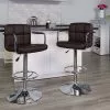 Flash Furniture Contemporary Vinyl Adjustable Counter Height Stool With Back, Brown, 2-Pieces (2CH102029BRNGG)
