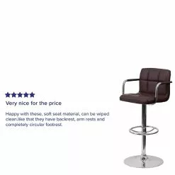 Flash Furniture Contemporary Vinyl Adjustable Counter Height Stool With Back, Brown, 2-Pieces (2CH102029BRNGG) 11 Flash Furniture Contemporary Vinyl Adjustable Counter Height Stool With Back, Brown, 2-Pieces (2CH102029BRNGG) -Office Chairs Sale sp137200209 s7