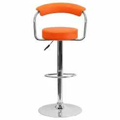 Belnick Flash Furniture Contemporary Vinyl Adjustable Height Barstool With Back, Orange, 2-Pieces (2CHTC31060ORGGG) -Office Chairs Sale sp137200288 s7