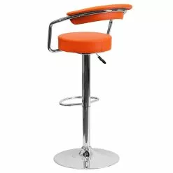 Belnick Flash Furniture Contemporary Vinyl Adjustable Height Barstool With Back, Orange, 2-Pieces (2CHTC31060ORGGG) -Office Chairs Sale sp137200394 s7