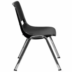 Flash Furniture Hercules Shell Ergonomic Stack Chair With Chrome Frame And 16" Seat, Black -Office Chairs Sale sp137201479 s7