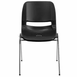 Flash Furniture Hercules Shell Ergonomic Stack Chair With Chrome Frame And 16" Seat, Black -Office Chairs Sale sp137201480 s7