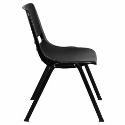 Flash Furniture Hercules Shell Ergonomic Stack Chair With Black Frame And 14" Seat, Black -Office Chairs Sale sp137201487 s7