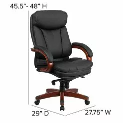 Flash Furniture Hansel Ergonomic LeatherSoft Swivel High Back Executive Office Chair, Black/Mahogany (BT90171HS) -Office Chairs Sale sp137203555 s7