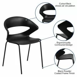 Flash Furniture Hercules Series 440lb-Capacity Stack Chair, Black (RUT4BK) -Office Chairs Sale sp137297217 s7