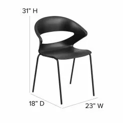 Flash Furniture Hercules Series 440lb-Capacity Stack Chair, Black (RUT4BK) -Office Chairs Sale sp137297218 s7