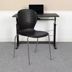Flash Furniture Hercules Series 551lb-Capacity Stack Chair, Black (RUT3BK)