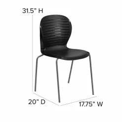Flash Furniture Hercules Series 551lb-Capacity Stack Chair, Black (RUT3BK) -Office Chairs Sale sp137297454 s7