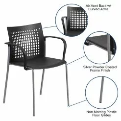 Flash Furniture Hercules Series 551lb-Capacity Stack Chair With Air-Vent Back And Arms, Black (RUT1BK) -Office Chairs Sale sp137297671 s7