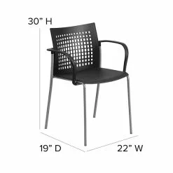 Flash Furniture Hercules Series 551lb-Capacity Stack Chair With Air-Vent Back And Arms, Black (RUT1BK) -Office Chairs Sale sp137297672 s7