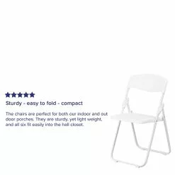 Flash Furniture Hercules Series 880lb Capacity Heavy-Duty Plastic Folding Chair, White (RUTIWHT) -Office Chairs Sale sp137298365 s7