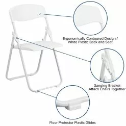 Flash Furniture Hercules Series 880lb Capacity Heavy-Duty Plastic Folding Chair, White (RUTIWHT) -Office Chairs Sale sp137298545 s7