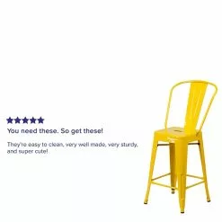 Flash Furniture Contemporary Metal Restaurant Counter Height Stool, Yellow (CH3132024GBYL) -Office Chairs Sale sp137300114 s7
