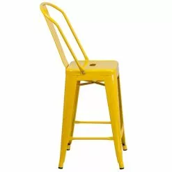 Flash Furniture Contemporary Metal Restaurant Counter Height Stool, Yellow (CH3132024GBYL) -Office Chairs Sale sp137300120 s7