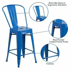 Flash Furniture Contemporary Metal Restaurant Counter Height Stool, Blue (CH3132024GBBL) -Office Chairs Sale sp137300232 s7