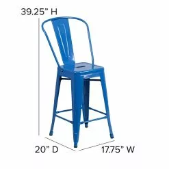 Flash Furniture Contemporary Metal Restaurant Counter Height Stool, Blue (CH3132024GBBL) -Office Chairs Sale sp137300233 s7