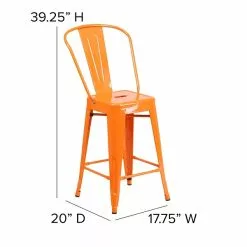 Flash Furniture Contemporary Metal Restaurant Counter Height Stool, Orange (CH3132024GBOR) 12 Flash Furniture Contemporary Metal Restaurant Counter Height Stool, Orange (CH3132024GBOR) -Office Chairs Sale sp137300263 s7