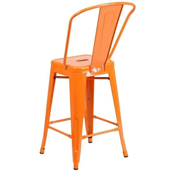 Flash Furniture Contemporary Metal Restaurant Counter Height Stool, Orange (CH3132024GBOR) 6 Flash Furniture Contemporary Metal Restaurant Counter Height Stool, Orange (CH3132024GBOR) - Image 6