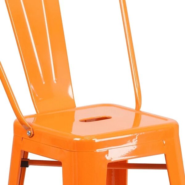 Flash Furniture Contemporary Metal Restaurant Counter Height Stool, Orange (CH3132024GBOR) 7 Flash Furniture Contemporary Metal Restaurant Counter Height Stool, Orange (CH3132024GBOR) - Image 7
