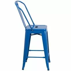Flash Furniture Contemporary Metal Restaurant Counter Height Stool, Blue (CH3132024GBBL) -Office Chairs Sale sp137300352 s7