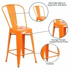 Flash Furniture Contemporary Metal Restaurant Counter Height Stool, Orange (CH3132024GBOR) 11 Flash Furniture Contemporary Metal Restaurant Counter Height Stool, Orange (CH3132024GBOR) -Office Chairs Sale sp137300372 s7