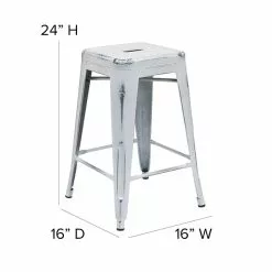 Flash Furniture Industrial Metal Restaurant Counter Height Stool, White (ETBT350324WH) -Office Chairs Sale sp137301463 s7