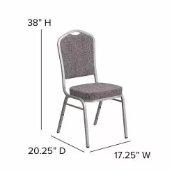 Flash Furniture Crown Back Stacking Banquet Chair With Herringbone Fabric And Thick Seat, Silver Frame, 4/Pack  (4FDC01S12GG) -Office Chairs Sale sp137393775 s7