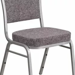 Flash Furniture Crown Back Stacking Banquet Chair With Herringbone Fabric And Thick Seat, Silver Frame, 4/Pack  (4FDC01S12GG) -Office Chairs Sale sp137393779 s7
