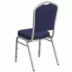 Flash Furniture HERCULES Series Crown Back Stacking Banquet Chair With Navy Fabric And 2.5'' Thick Seat, Silver Frame -Office Chairs Sale sp137393786 s7