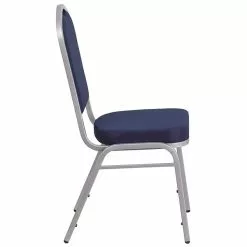 Flash Furniture HERCULES Series Crown Back Stacking Banquet Chair With Navy Fabric And 2.5'' Thick Seat, Silver Frame -Office Chairs Sale sp137393907 s7