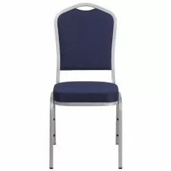 Flash Furniture HERCULES Series Crown Back Stacking Banquet Chair With Navy Fabric And 2.5'' Thick Seat, Silver Frame -Office Chairs Sale sp137393908 s7