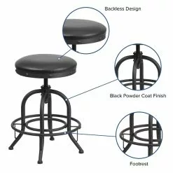 Flash Furniture Rustic LeatherSoft Counter Height Swivel Stool, Black (ETBR542224) -Office Chairs Sale sp137395972 s7