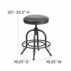 Flash Furniture Rustic LeatherSoft Counter Height Swivel Stool, Black (ETBR542224) -Office Chairs Sale sp137395973 s7