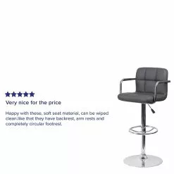 Flash Furniture Contemporary Vinyl Adjustable Height Barstool With Back, Gray (CH102029GY) -Office Chairs Sale sp137396418 s7
