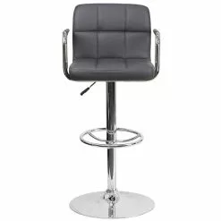 Flash Furniture Contemporary Vinyl Adjustable Height Barstool With Back, Gray (CH102029GY) -Office Chairs Sale sp137396424 s7