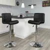 Flash Furniture Contemporary Vinyl Adjustable Height Barstool With Back, Black (DS8110BBK)