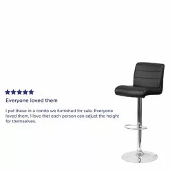 Flash Furniture Contemporary Vinyl Adjustable Height Barstool With Back, Black (DS8110BBK) 8 Flash Furniture Contemporary Vinyl Adjustable Height Barstool With Back, Black (DS8110BBK) -Office Chairs Sale sp137396569 s7