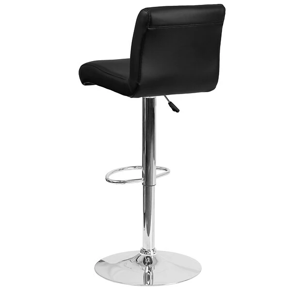 Flash Furniture Contemporary Vinyl Adjustable Height Barstool With Back, Black (DS8110BBK) 4 Flash Furniture Contemporary Vinyl Adjustable Height Barstool With Back, Black (DS8110BBK) - Image 4