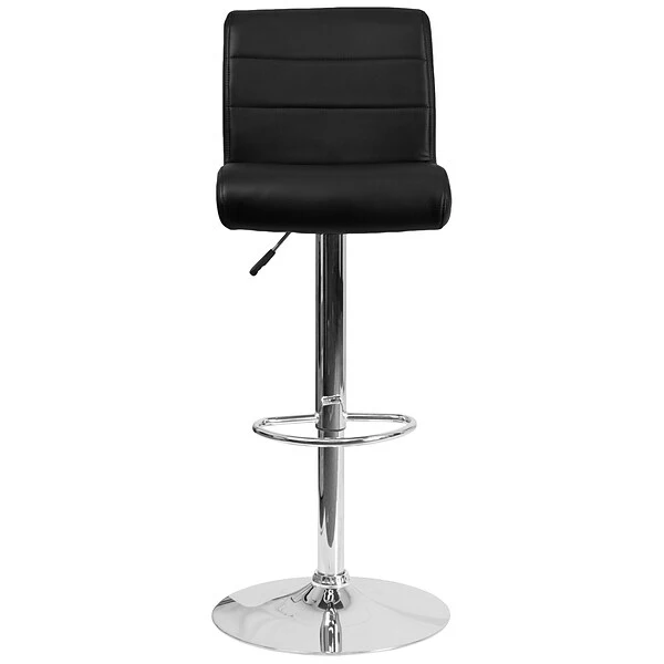 Flash Furniture Contemporary Vinyl Adjustable Height Barstool With Back, Black (DS8110BBK) 6 Flash Furniture Contemporary Vinyl Adjustable Height Barstool With Back, Black (DS8110BBK) - Image 6