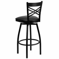 Flash Furniture Traditional Vinyl Restaurant Swivel Barstool With Back, Black (XU6F8BXSWVBKV) -Office Chairs Sale sp137777002 s7