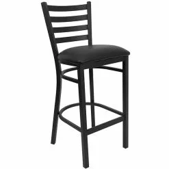 Flash Furniture 36'' Round Table Set W/4 Ladder Back Metal Bar Stools, Walnut /Black (MD0011) -Office Chairs Sale sp137777191 s7