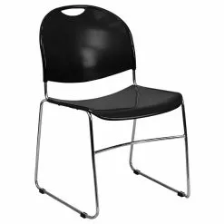 Flash Furniture Hercules™ Stacking Chair, Fabric, Black, Seat: 17.6"W X 17.4"D, Back: 17.625"W X 15.5"H -Office Chairs Sale sp137857414 s7
